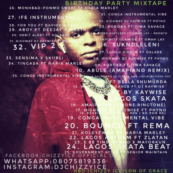 DJ Chizzy Ice Birthday Party Mixtape